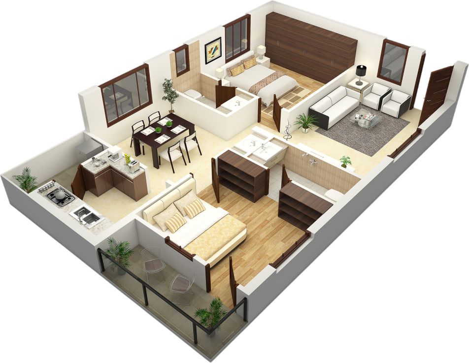 2BHK <br>2
Bedrooms,
Hall &
Kitchen